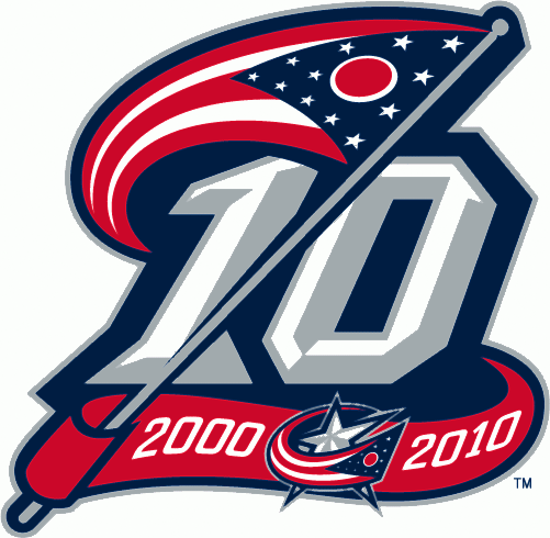 Columbus Blue Jackets 2010 11 Anniversary Logo iron on paper